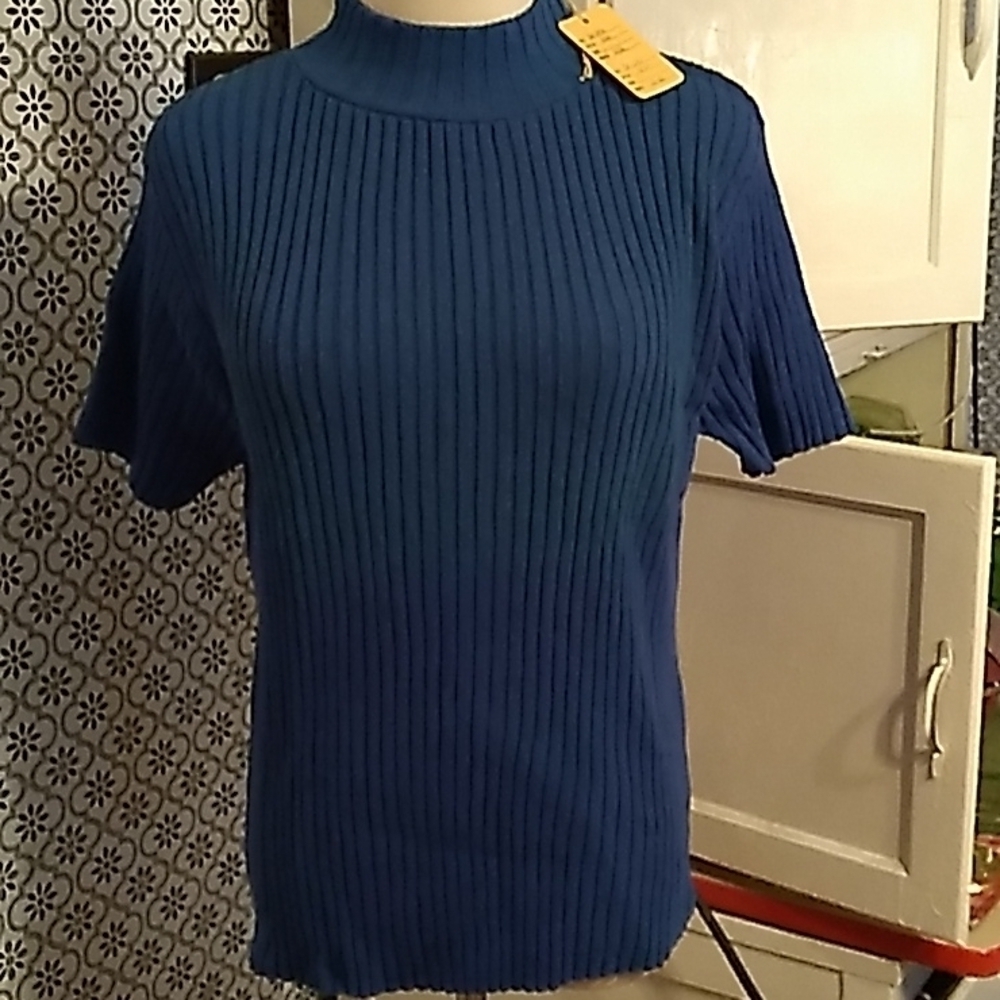 Vintage 1990s Y2K dead stock nwt blue shirt